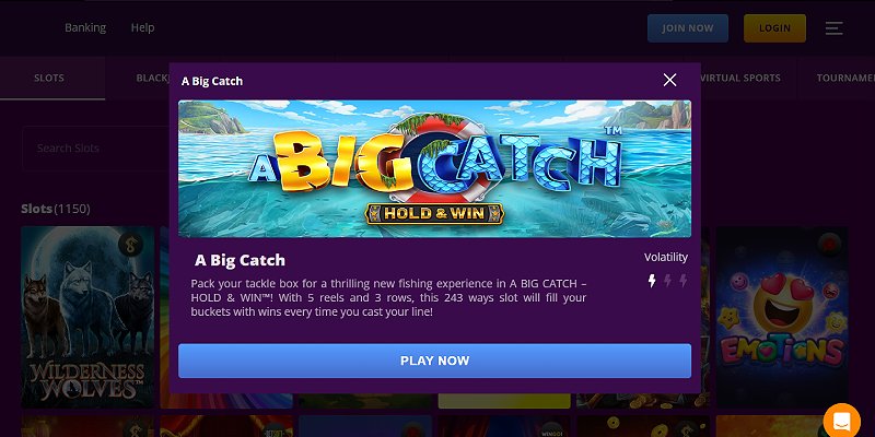 Super Slots casino platform screenshot